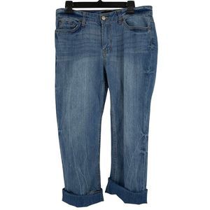 Womens Who What Wear Jeans Size 2 cuff Capri Boyfriend Relaxed 0463